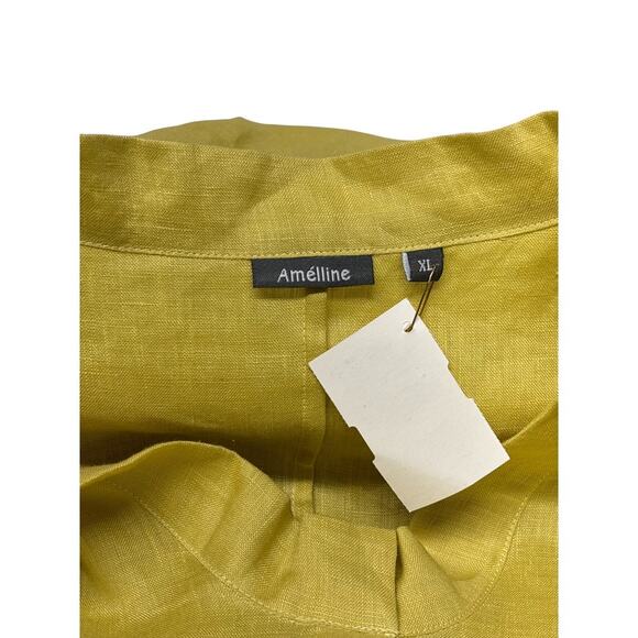 NWT Amelline‎ Dolman Linen Top Yellow XL Lightweight Lagenlook Artistic Layering - Picture 5 of 8